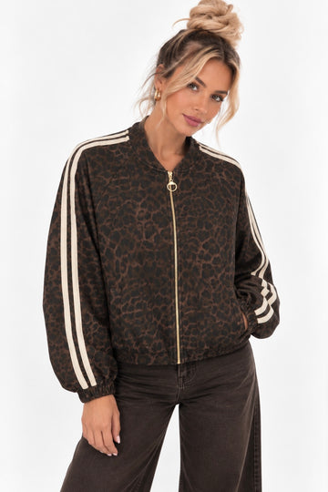 BUTTERSTOFFSWEATJACKE KERA - COFFEE