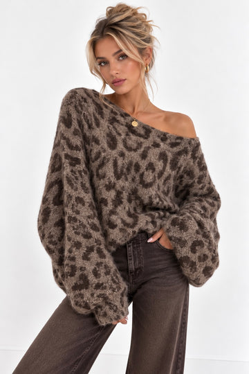 OVERSIZEPULLOVER LEO BETTI - TAUPE/COFFEE