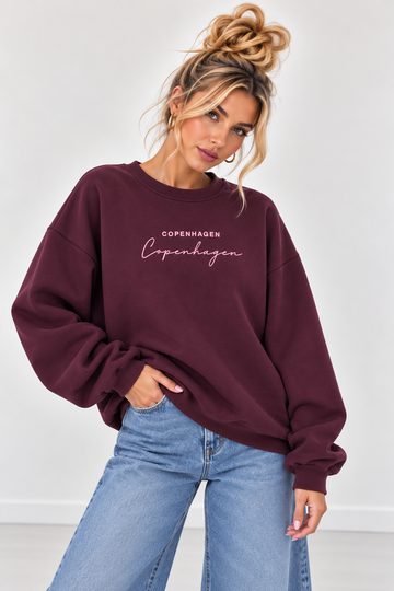 BAUMWOLLSWEATER COPENHAGEN - PLUM/ROSA