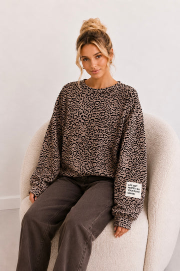 BAUMWOLLSWEATER LEONA - TAUPE