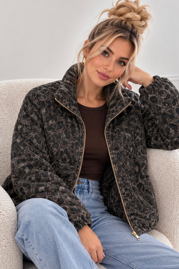 CORDSTEPPJACKE LEONI - COFFEE LEO