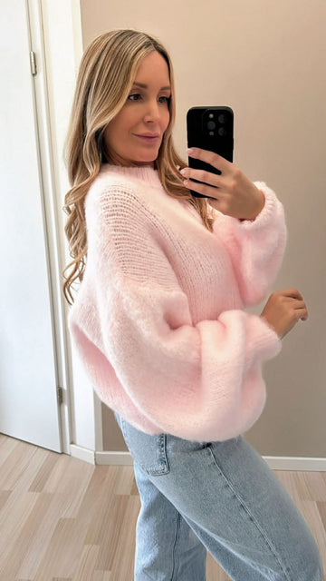 FLAUSCHPULLOVER MINA - ROSA