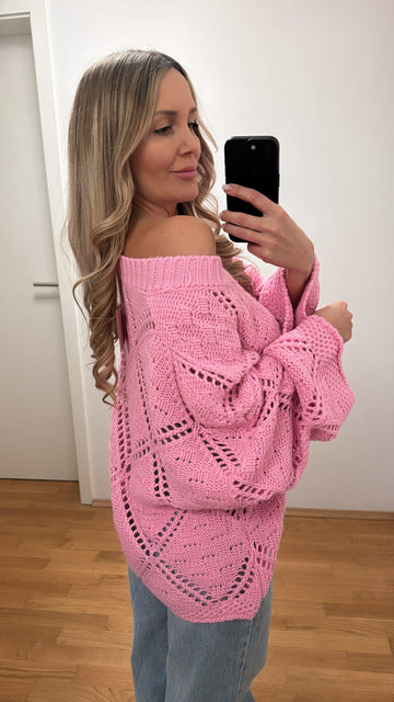 EINZELTEIL STRICKPULLI - PINK