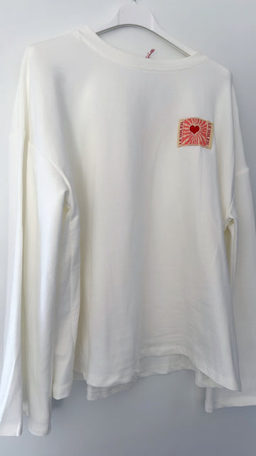 BAUMWOLLSWEATER SOLEIL - WEISS