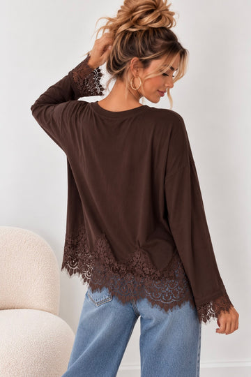LANGARMSHIRT ELENA - COFFEE