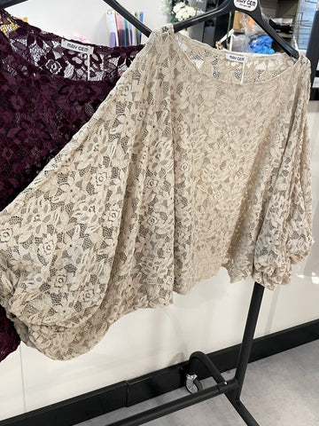 SPITZENBLUSE VINA - BEIGE