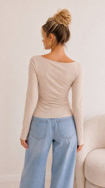 BAUMWOLLSHIRT CELA - BEIGE