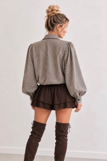 KAROBOMBERJACKE LUA - CREME/COFFEE/SCHWARZ