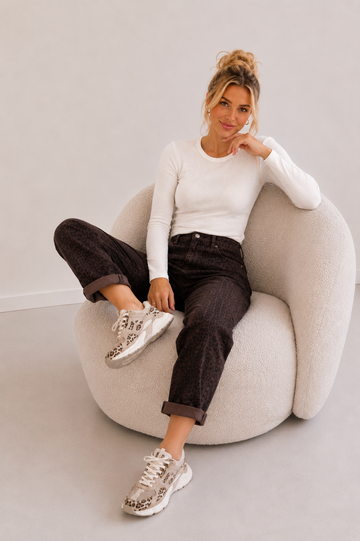 MOM FIT LEOJEANS VOLA - COFFEE