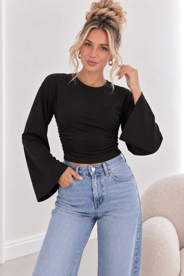 LANGARMSHIRT MALU - SCHWARZ