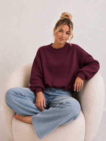 BUTTERSTOFFSWEATER BASIC - WINE