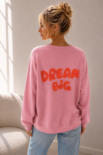EINZELTEIL BAUMWOLLSWEATER - ROSA
