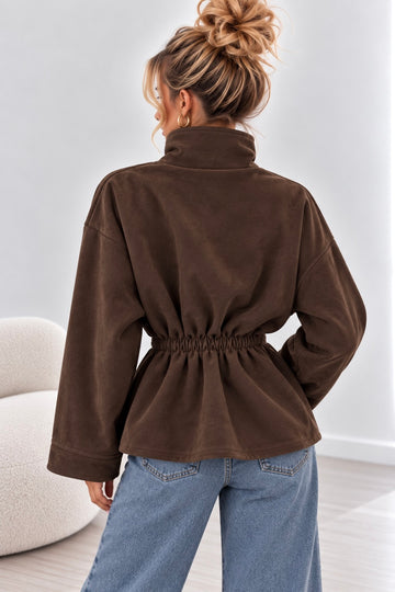 WILDLEDERJACKE JUNA - COFFEE