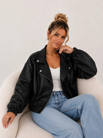LEDERJACKE LEONA - SCHWARZ