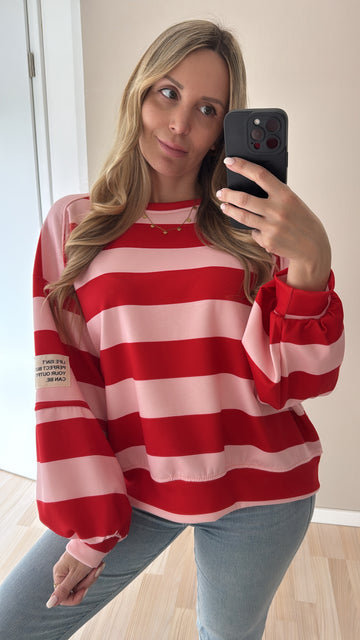 BUTTERSTOFFSWEATER PERFECT - ROT/ROSA