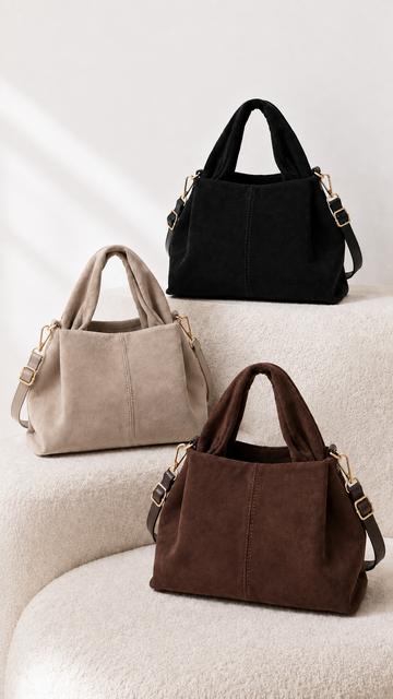 WILDLEDERTASCHE LOLA - SCHWARZ