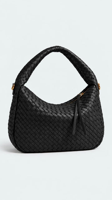 FLECHTLEDERTASCHE BOTEA - SCHWARZ