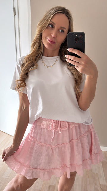 EINZELTEIL MUSSELINSKORT LINA - ROSA
