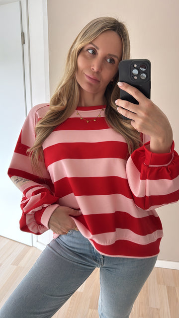 BUTTERSTOFFSWEATER PERFECT - ROT/ROSA