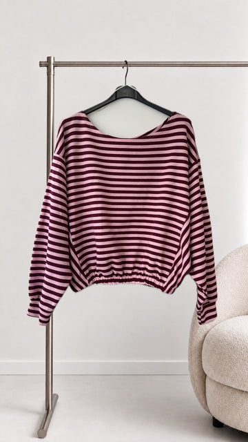 ONESHOULDER SWEATSHIRT EMI - ROSA/WINE