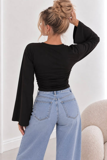 LANGARMSHIRT MALU - SCHWARZ