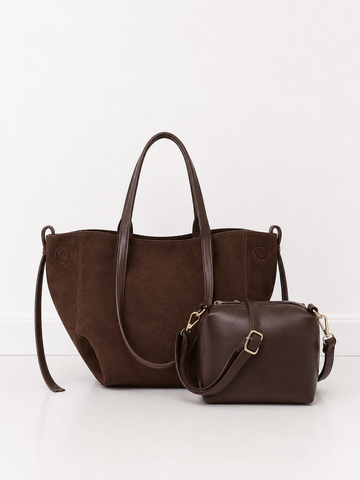 WILDLEDERSHOPPER SMALL - COFFEE