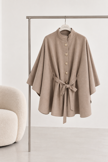 WILDLEDERPONCHO ANI - TAUPE