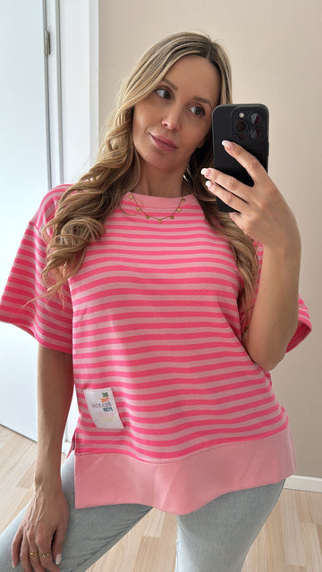 EINZELTEIL BAUMWOLLSHIRT SMILES - ROSA/PINK