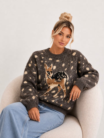 STRICKPULLOVER BAMBI - TAUPE
