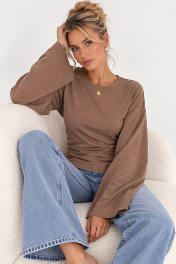 LANGARMSHIRT KINI - BRAUN