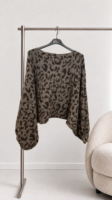 OVERSIZEPULLOVER LEO BETTI - TAUPE/COFFEE