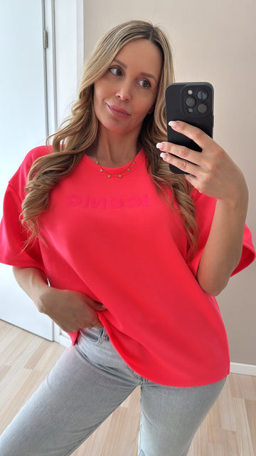 EINZELTEIL BUTTERSTOFFSHIRT ICONIC - NEONCORAL