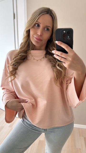 EINZELTEIL SWEATER ALANA - APRICOT/ROSA