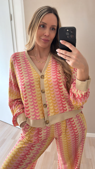 EINZELTEIL ZWEITEILER - BEIGE/PINK/GELB