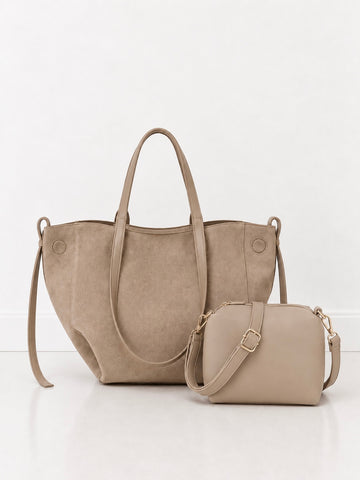 WILDLEDERSHOPPER SMALL - TAUPE