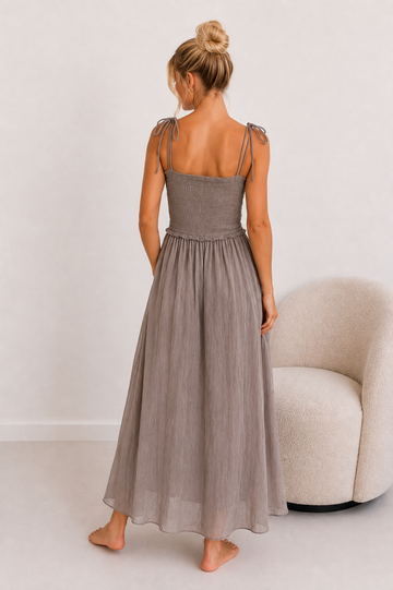 BAUMWOLLKLEID CLEA - TAUPE