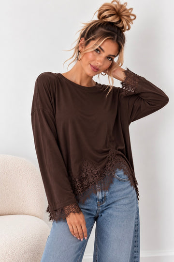 LANGARMSHIRT ELENA - COFFEE