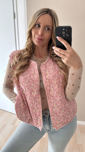 EINZELTEIL ZIPPERWENDEWESTE  - ROSA