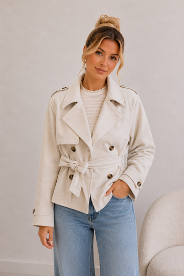 WILDLEDERJACKE CELI - CREME