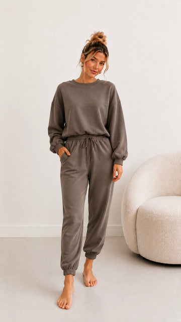 BUTTERSTOFFHOSE BASIC - DUNKELTAUPE