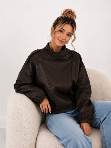 LEDERJACKE FARINA - COFFEE