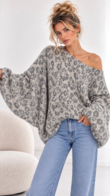 OVERSIZEPULLOVER LEO BETTI - HELLGRAU/GRAU