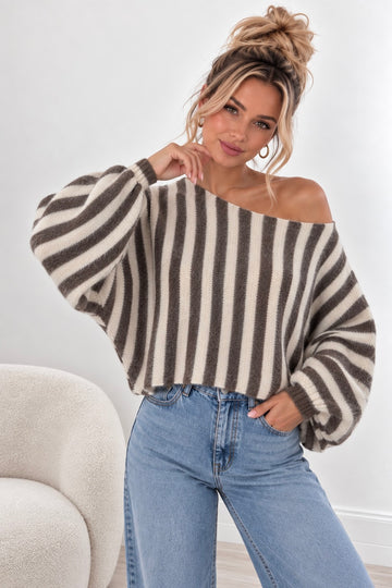 OVERSIZEPULLOVER BETTI - CREME/TAUPE