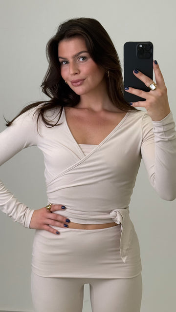 SOFTWICKELCARDIGAN PILATES - CREME