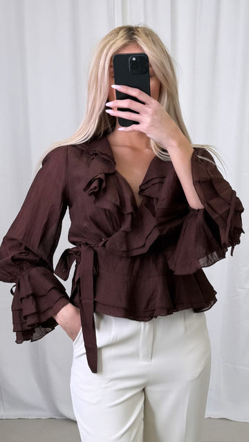 VISKOSEBLUSE MERANIA - COFFEE