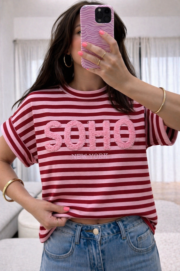 BAUMWOLLSWEATSHIRT SOHO - ROSA/ROT