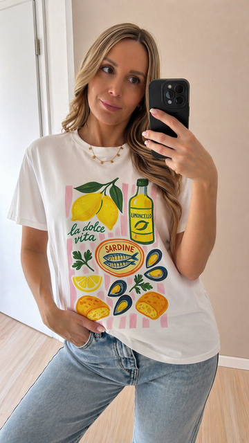 BAUMWOLLSHIRT LIMONCELLO - WEISS