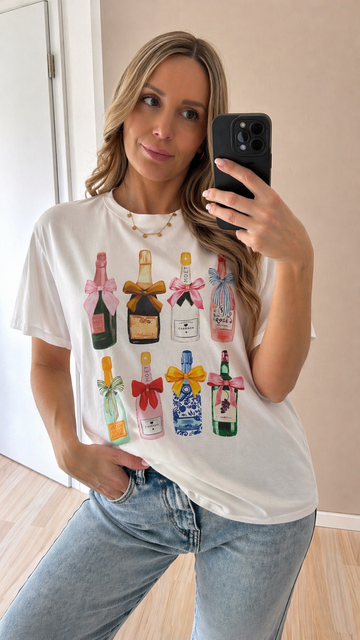 BAUMWOLLSHIRT BOTTLE - WEISS