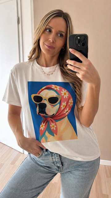 BAUMWOLLSHIRT DOG - WEISS