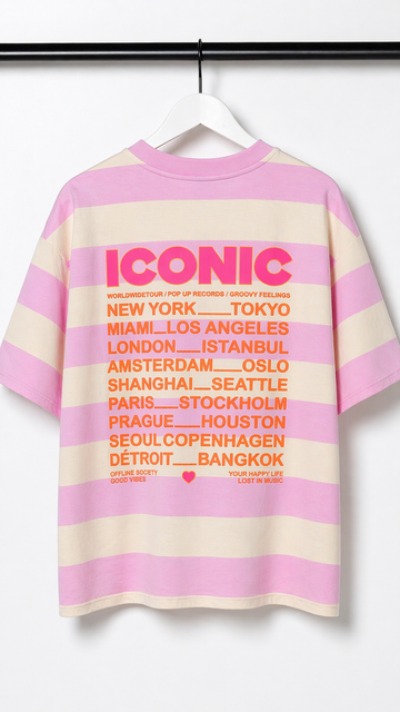 BUTTERSTOFFSHIRT ICONIC - HELLGELB/ROSA
